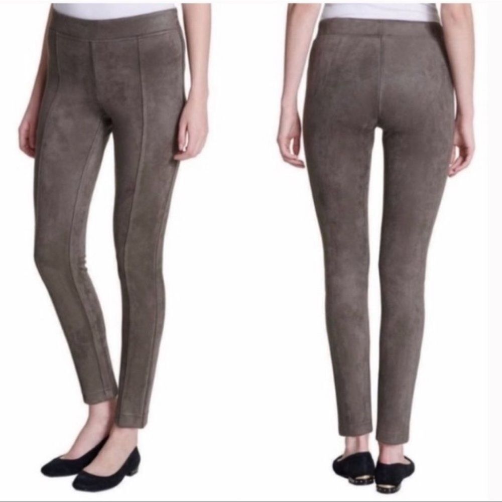 Andrew Marc Faux Suede Revolve Taupe Vegan Leggings Size Small NWOT